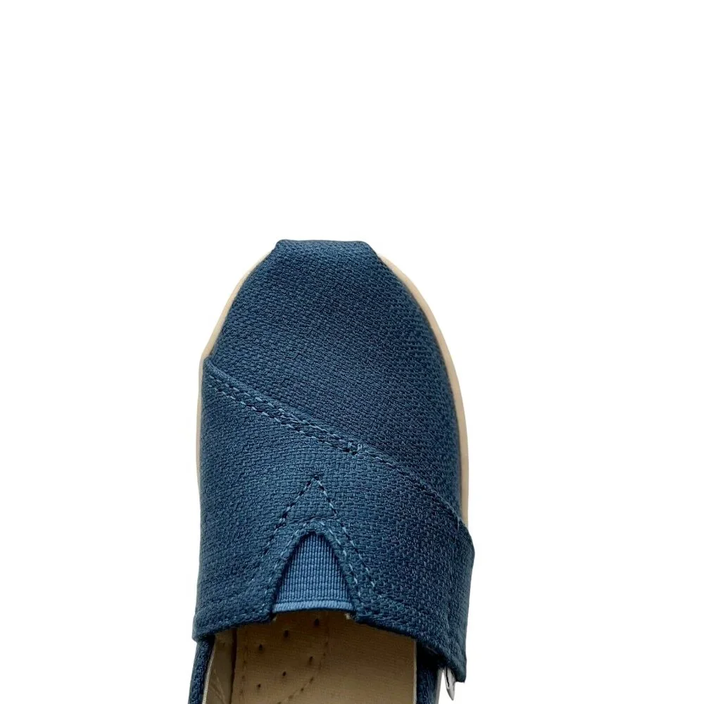 Toms Toddler Girls Alpargata Slip-on Shoes Size 10 Ocean Blue Lightweight& Comfy